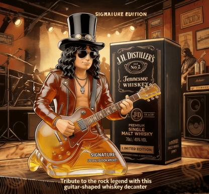 🎸Signature Guitar-Shaped Whiskey Decanter, Rock Legend Collectible Bottle