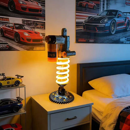 Ohlins-Inspired Suspension Shock Absorber Desk Lamp, Adjustable LED Light for Gamers & Car Enthusiasts