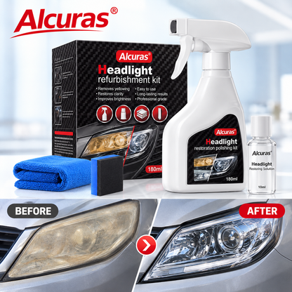🚘Alcuras® Automotive Headlamp Restoration Fluid Kit