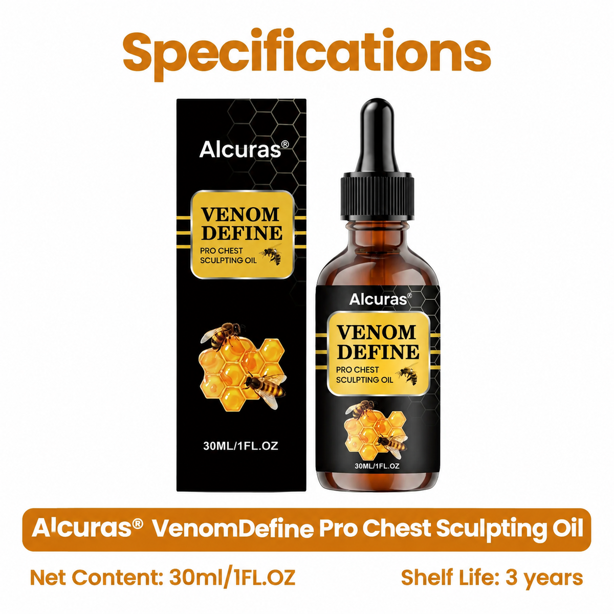 MEN’S CHEST-CONTOUR UPGRADE💪 Alcuras® VenomDefine Pro Chest Sculpting Oil 🐝 Daily Bee Venom Support for a Firmer-Looking, More Defined Chest
