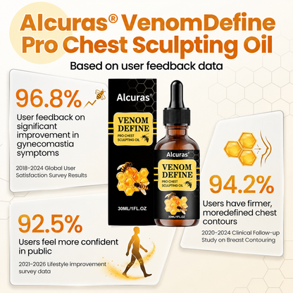 MEN’S CHEST-CONTOUR UPGRADE💪 Alcuras® VenomDefine Pro Chest Sculpting Oil 🐝 Daily Bee Venom Support for a Firmer-Looking, More Defined Chest