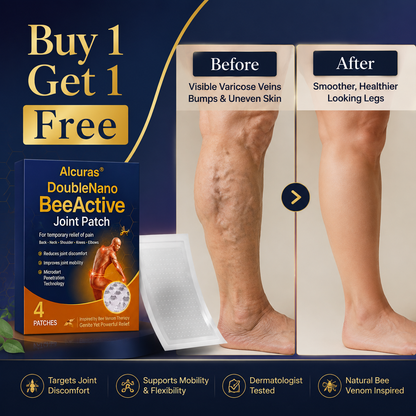 Alcuras® Dual Nano Bee Venom Joint Relief Patch 24H Continuous Penetration Pain Relief Patch