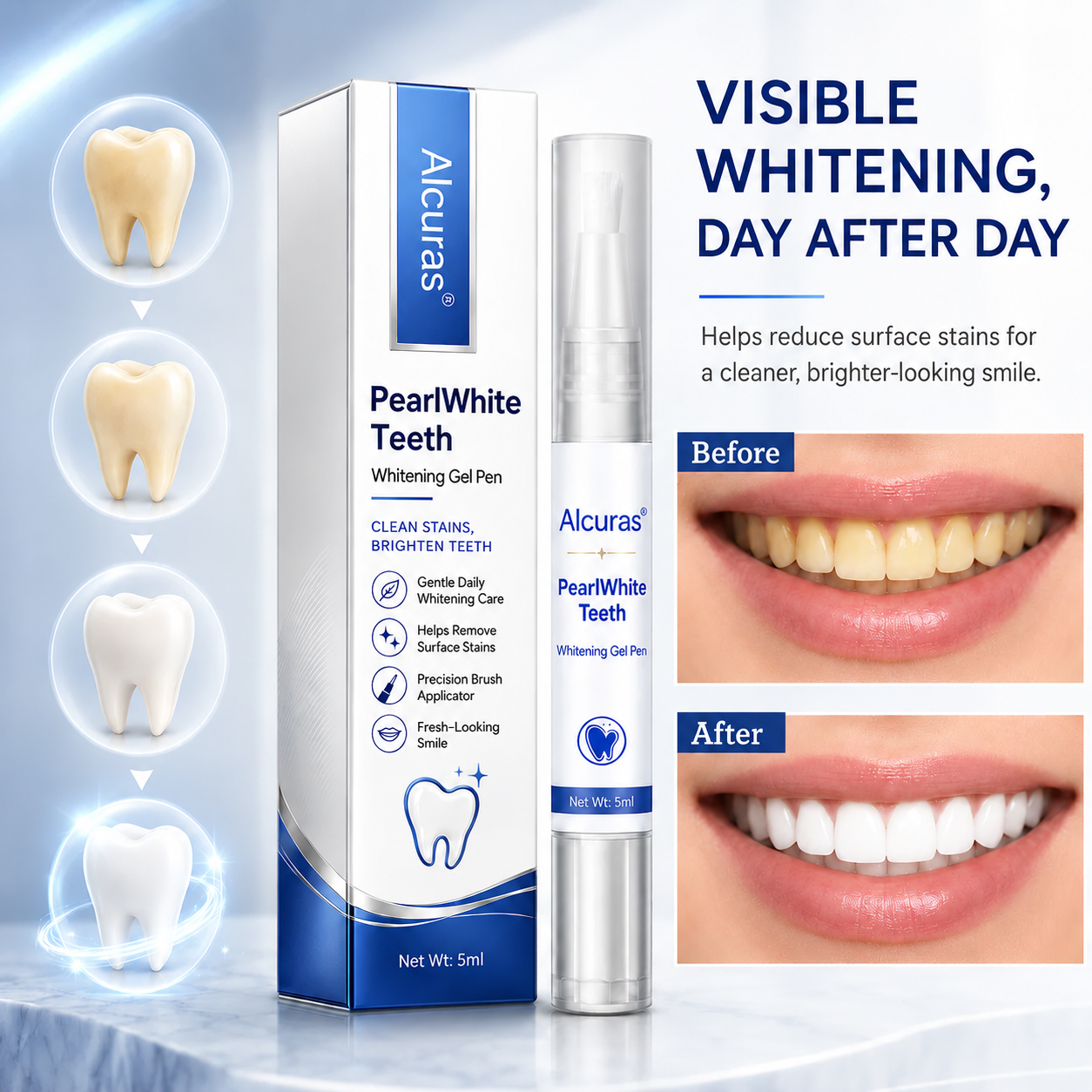 Alcuras® PearlWhite Teeth Whitening Gel Pen