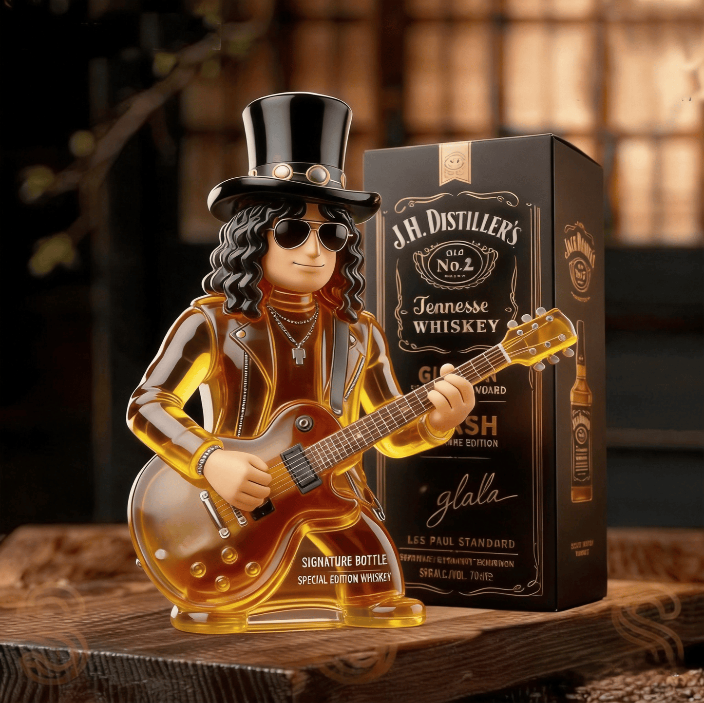 🎸Signature Guitar-Shaped Whiskey Decanter, Rock Legend Collectible Bottle