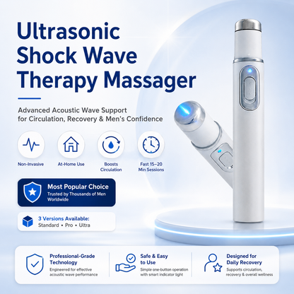 Mresio® Ultrasonic Shock Wave Therapy Massager——Restore Circulation. Relieve Deep Pain. Rebuild Male Confidence.