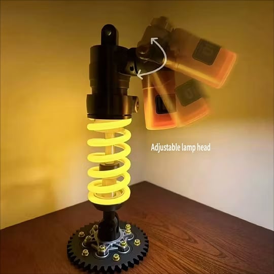 Ohlins-Inspired Suspension Shock Absorber Desk Lamp, Adjustable LED Light for Gamers & Car Enthusiasts