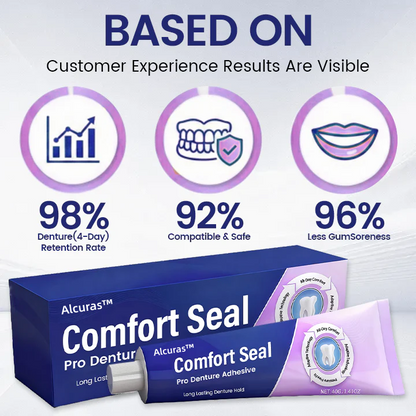 Alcuras® Comfort Seal Pro Denture Adhesive🦷💜(96- Hour Lock Hold, Comfortable & Zinc-Free Denture Fit) 🔥