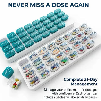 💪31-Day Detachable Monthly Pill Organizer