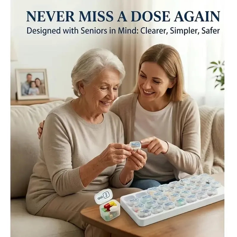 💪31-Day Detachable Monthly Pill Organizer