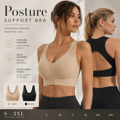 Front Closure Cross-Back Wireless Posture Bra