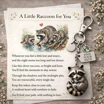 🦝 "Still Hanging On" Trash Panda Keychain & Keepsake Card Set | The Perfect Encouragement Gift 💖