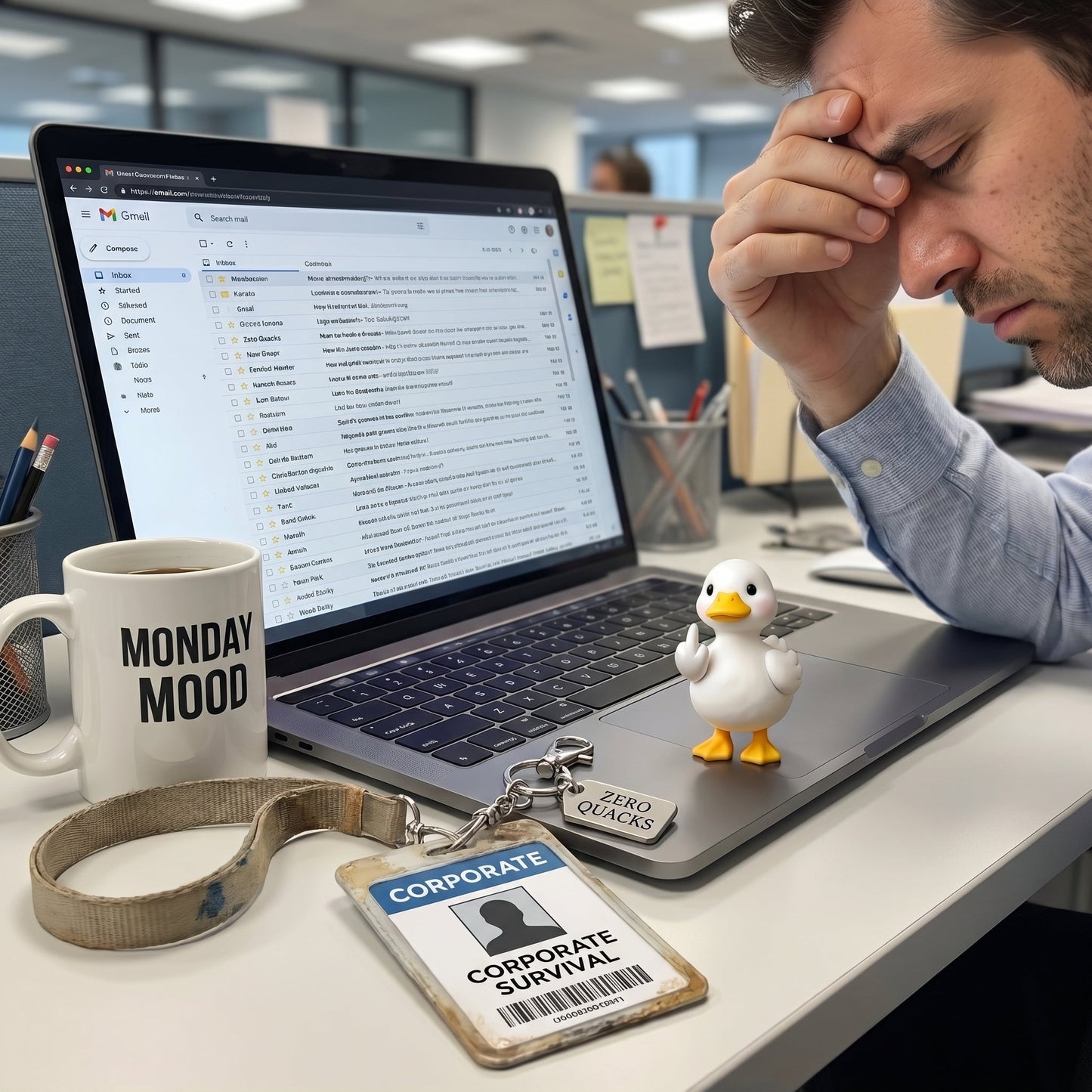 "Zero Quacks Given" Middle Finger Duck Keychain & Poem Card Set - The Ultimate Cheeky Gift!