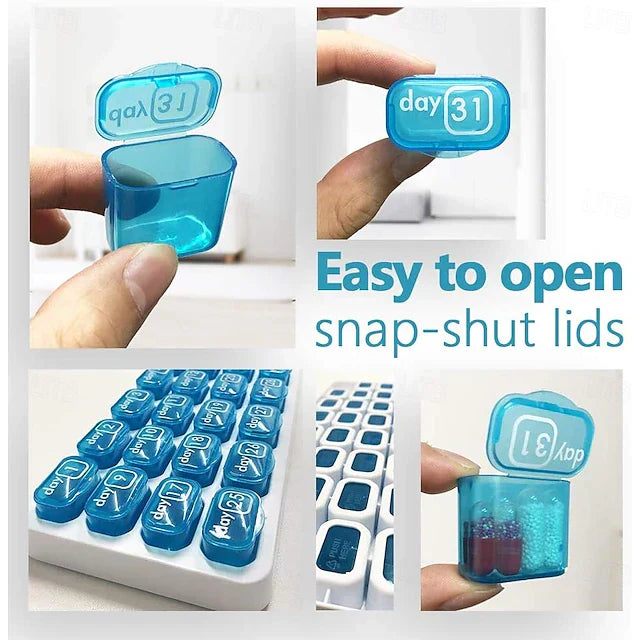 💪31-Day Detachable Monthly Pill Organizer